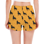 Rottweiler Dog Pattern Print Women's Split Running Shorts