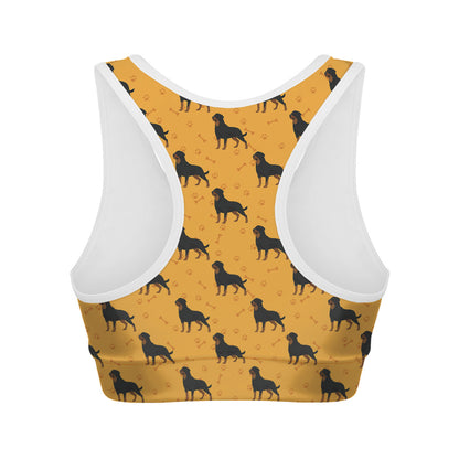 Rottweiler Dog Pattern Print Women's Sports Bra