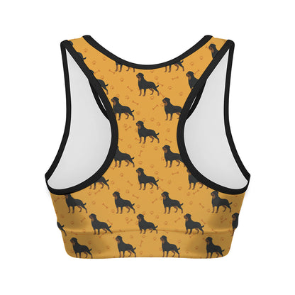 Rottweiler Dog Pattern Print Women's Sports Bra