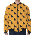 Rottweiler Dog Pattern Print Zip Sleeve Bomber Jacket