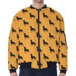 Rottweiler Dog Pattern Print Zip Sleeve Bomber Jacket