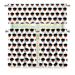 Rottweiler Face Pattern Print 3 Piece Kitchen Curtains
