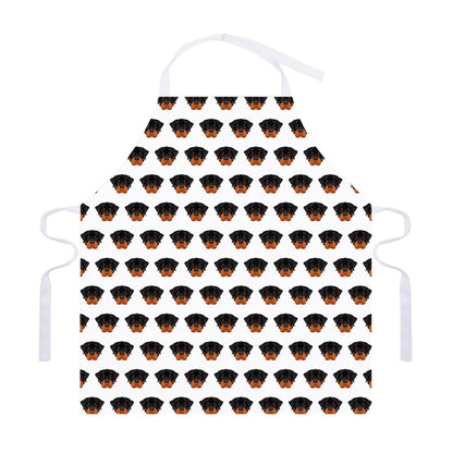 Rottweiler Face Pattern Print Adjustable Apron