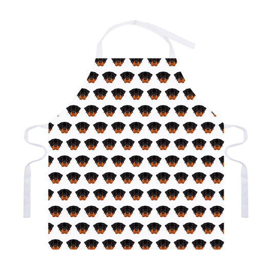 Rottweiler Face Pattern Print Adjustable Apron