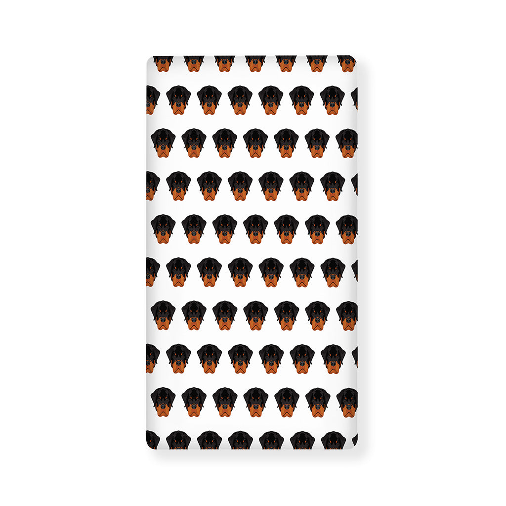 Rottweiler Face Pattern Print Baby Crib Sheet