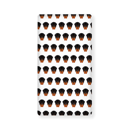 Rottweiler Face Pattern Print Baby Crib Sheet