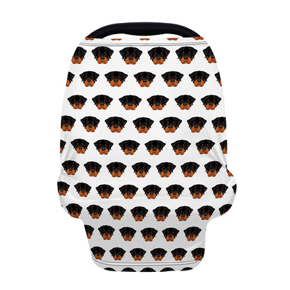 Rottweiler Face Pattern Print Baby Seat Cover