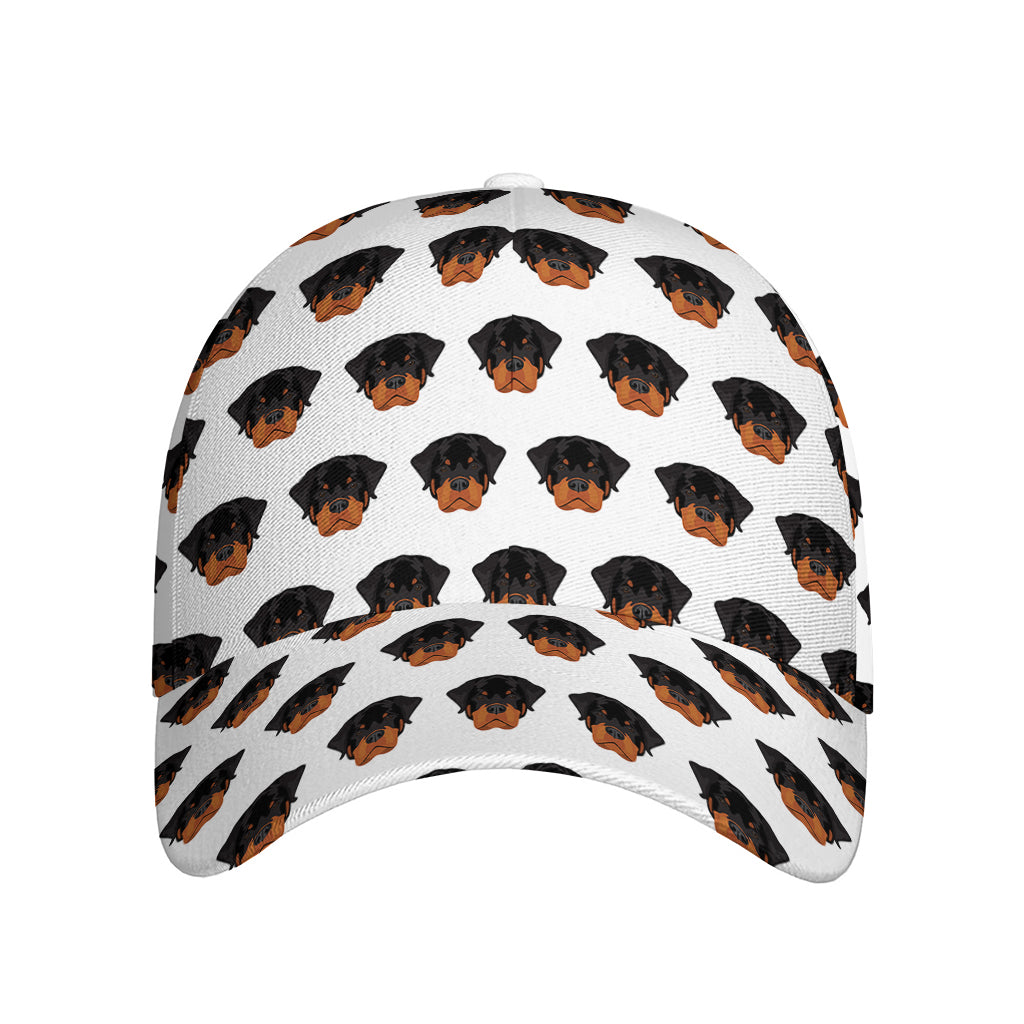 Rottweiler Face Pattern Print Baseball Cap