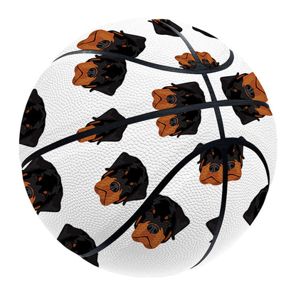 Rottweiler Face Pattern Print Basketball