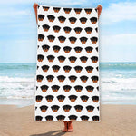 Rottweiler Face Pattern Print Beach Towel