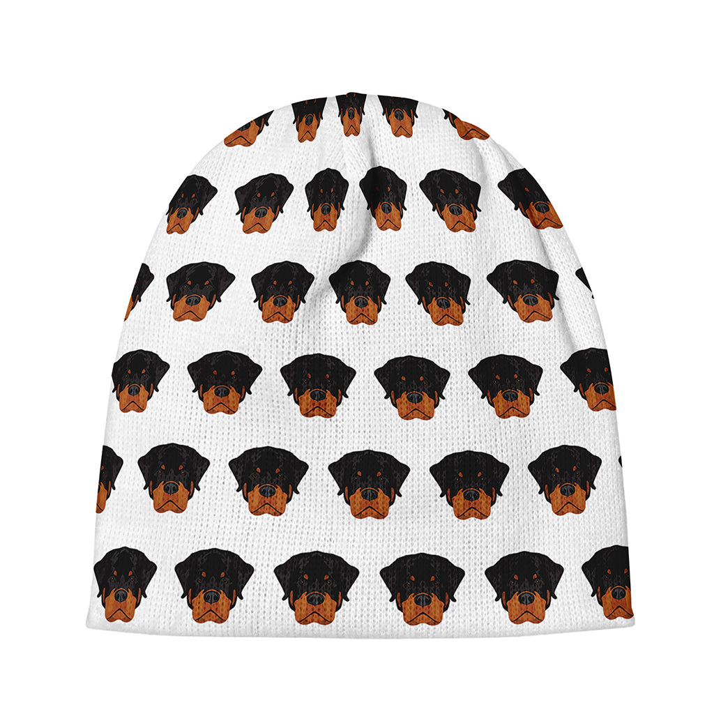 Rottweiler Face Pattern Print Beanie
