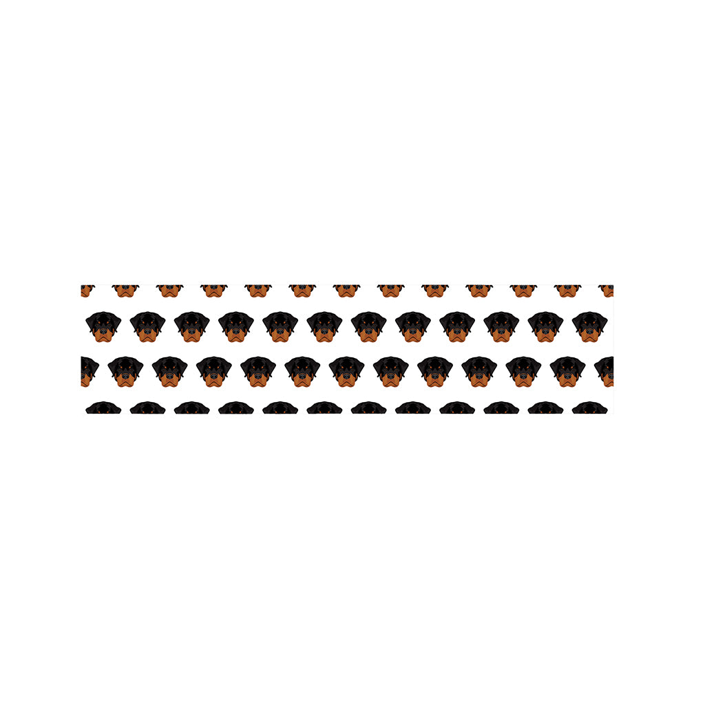 Rottweiler Face Pattern Print Bed Runner