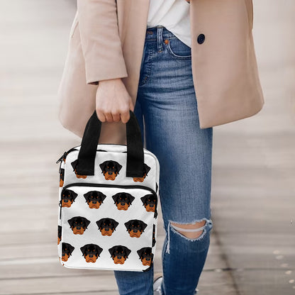 Rottweiler Face Pattern Print Bible Tote Bag