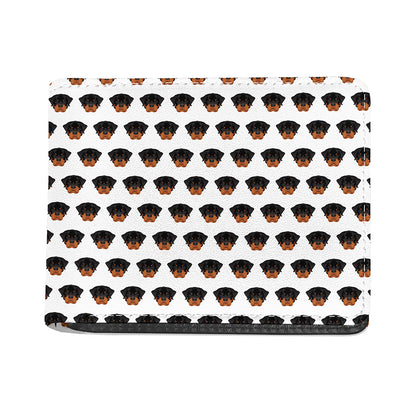 Rottweiler Face Pattern Print Bifold Wallet