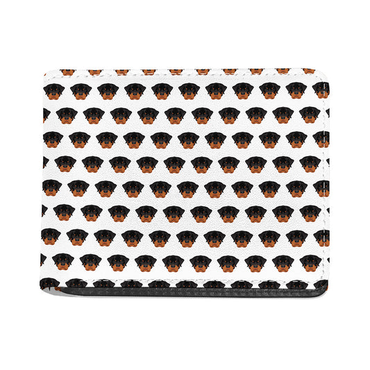 Rottweiler Face Pattern Print Bifold Wallet