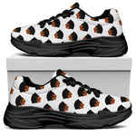 Rottweiler Face Pattern Print Black Chunky Shoes