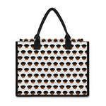 Rottweiler Face Pattern Print Canvas Tote Bag
