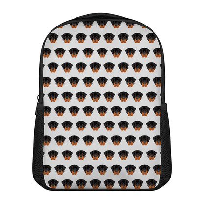 Rottweiler Face Pattern Print Casual Backpack