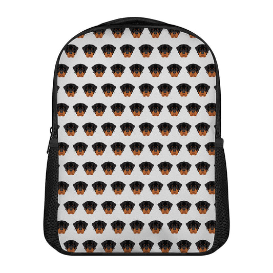 Rottweiler Face Pattern Print Casual Backpack