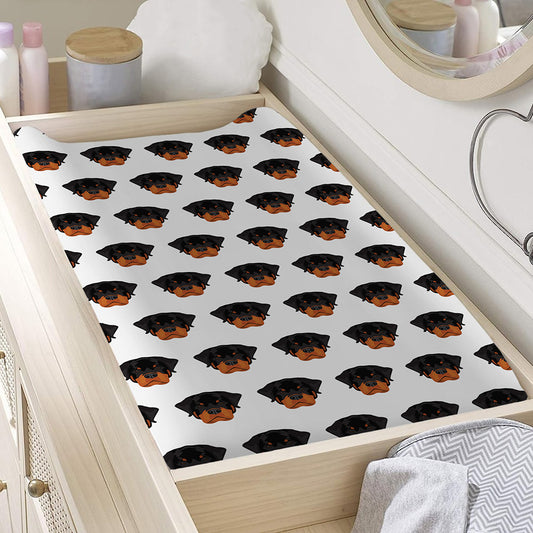Rottweiler Face Pattern Print Changing Pad Cover