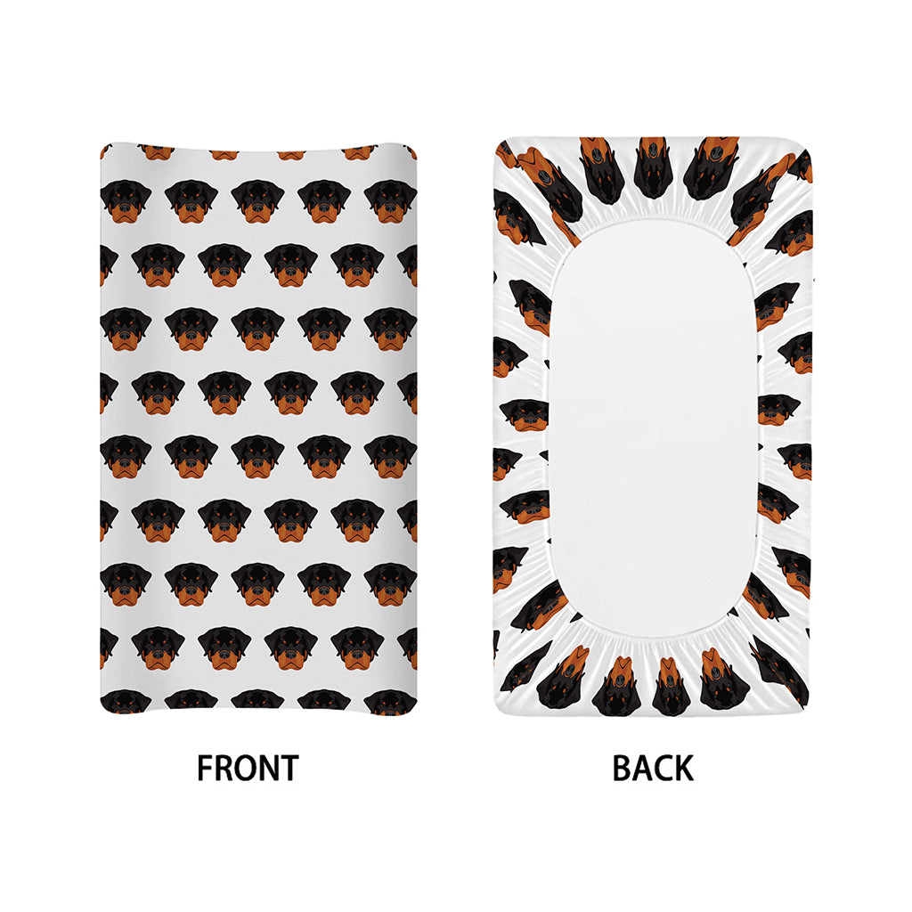 Rottweiler Face Pattern Print Changing Pad Cover