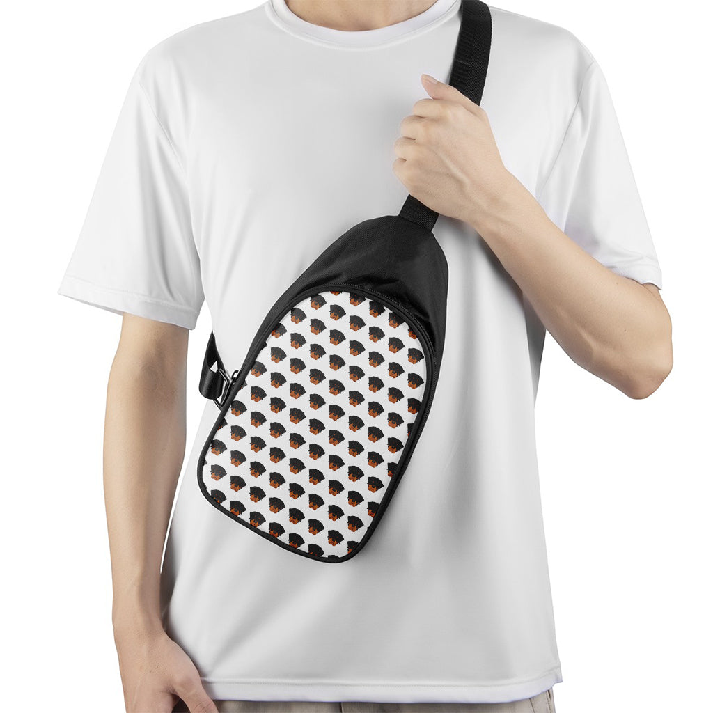 Rottweiler Face Pattern Print Chest Bag