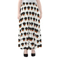 Rottweiler Face Pattern Print Chiffon Maxi Skirt