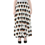 Rottweiler Face Pattern Print Chiffon Maxi Skirt