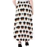 Rottweiler Face Pattern Print Chiffon Maxi Skirt