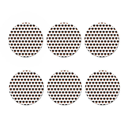 Rottweiler Face Pattern Print Coaster Set