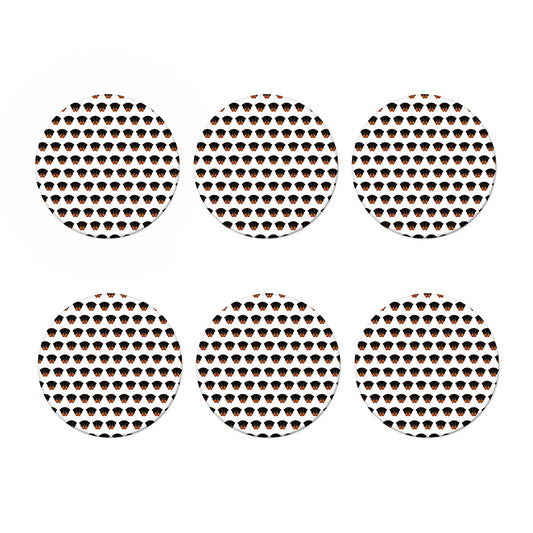 Rottweiler Face Pattern Print Coaster Set