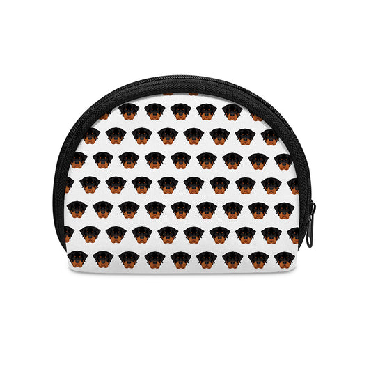 Rottweiler Face Pattern Print Coin Purse