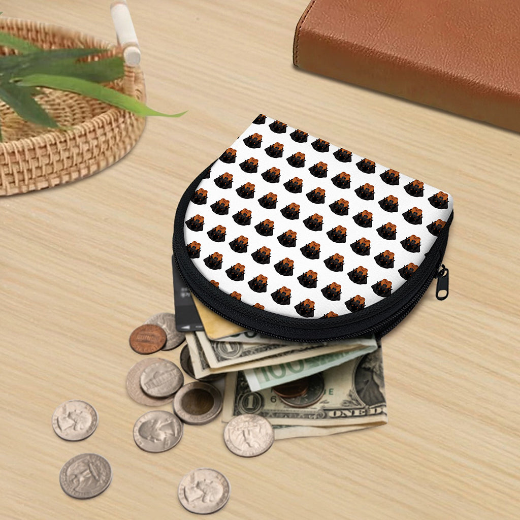 Rottweiler Face Pattern Print Coin Purse