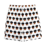 Rottweiler Face Pattern Print Cotton Shorts