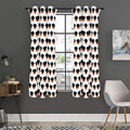 Rottweiler Face Pattern Print Grommet Curtain Panels