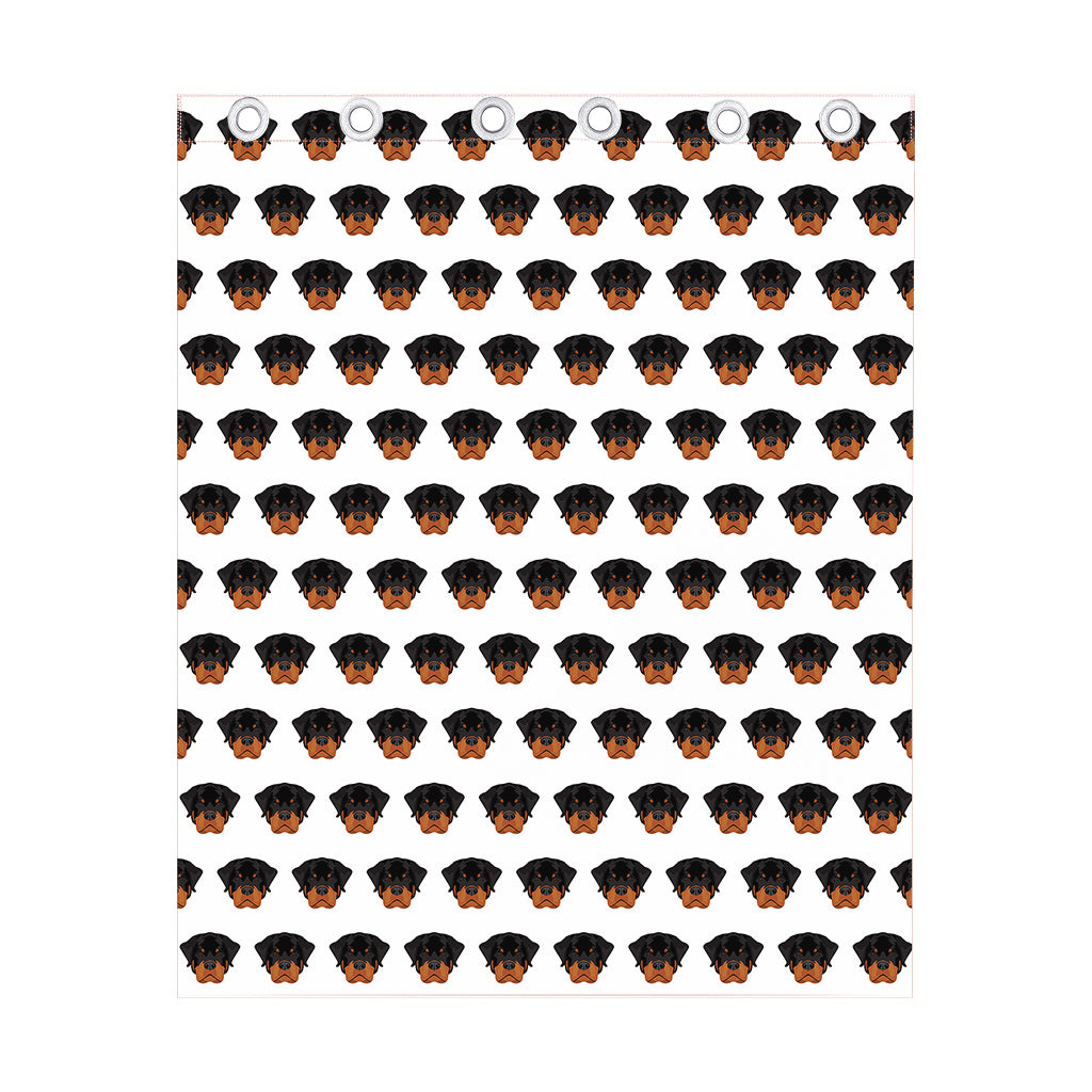 Rottweiler Face Pattern Print Curtain