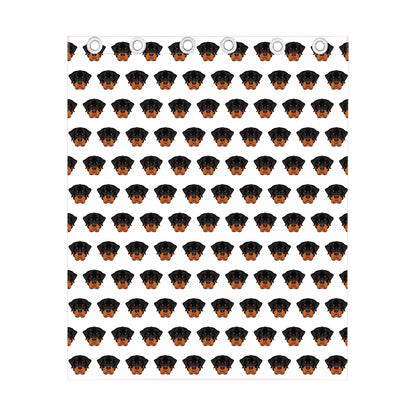 Rottweiler Face Pattern Print Curtain