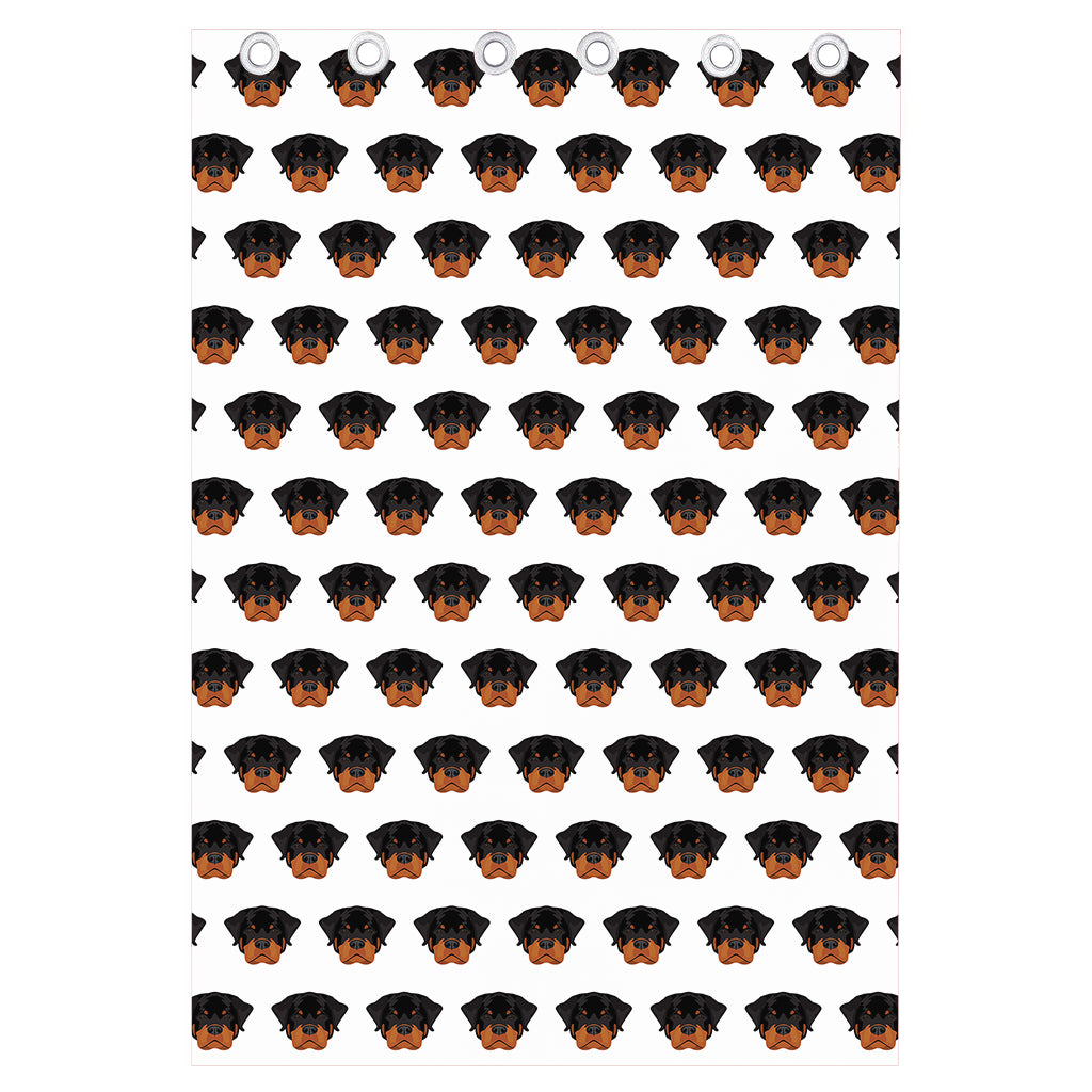 Rottweiler Face Pattern Print Curtain