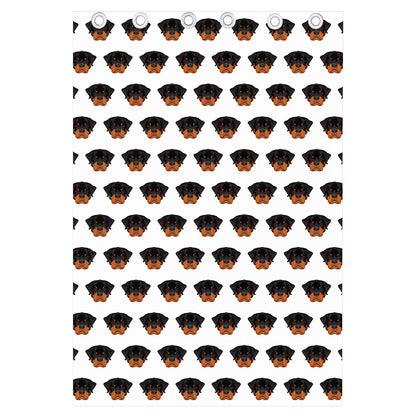 Rottweiler Face Pattern Print Curtain