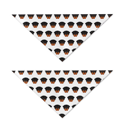 Rottweiler Face Pattern Print Dog Bandana