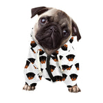 Rottweiler Face Pattern Print Dog Zip Up Hoodie