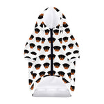 Rottweiler Face Pattern Print Dog Zip Up Hoodie