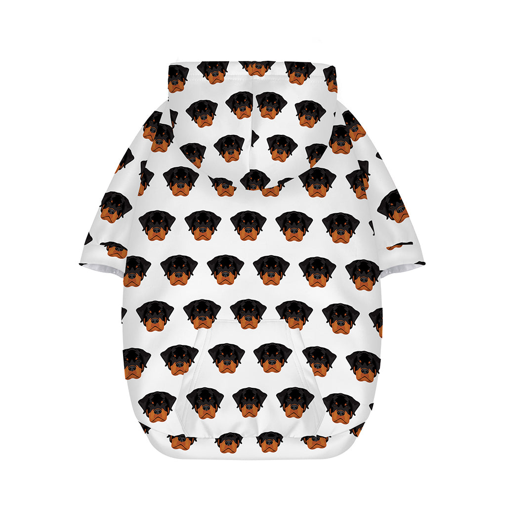 Rottweiler Face Pattern Print Dog Zip Up Hoodie
