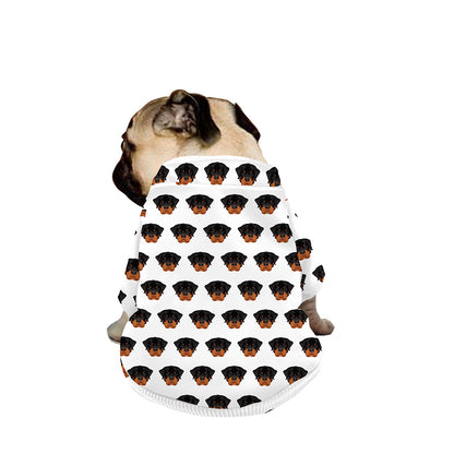 Rottweiler Face Pattern Print Dog Zip Up Jacket