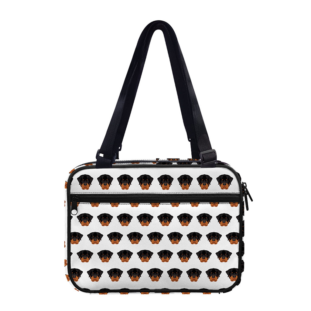 Rottweiler Face Pattern Print Double Strap Bible Bag
