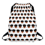 Rottweiler Face Pattern Print Drawstring Backpack