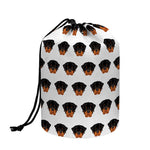 Rottweiler Face Pattern Print Drawstring Makeup Bag