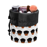 Rottweiler Face Pattern Print Drawstring Makeup Bag