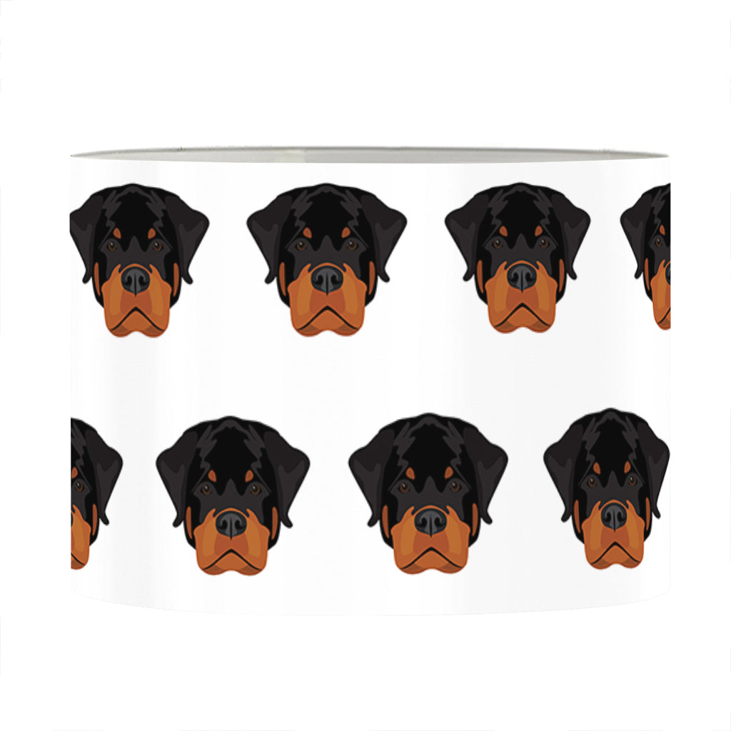 Rottweiler Face Pattern Print Drum Lamp Shade