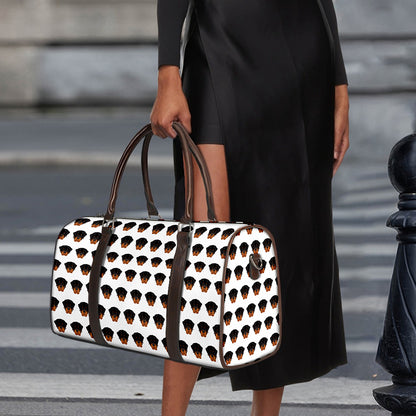 Rottweiler Face Pattern Print Duffle Bag